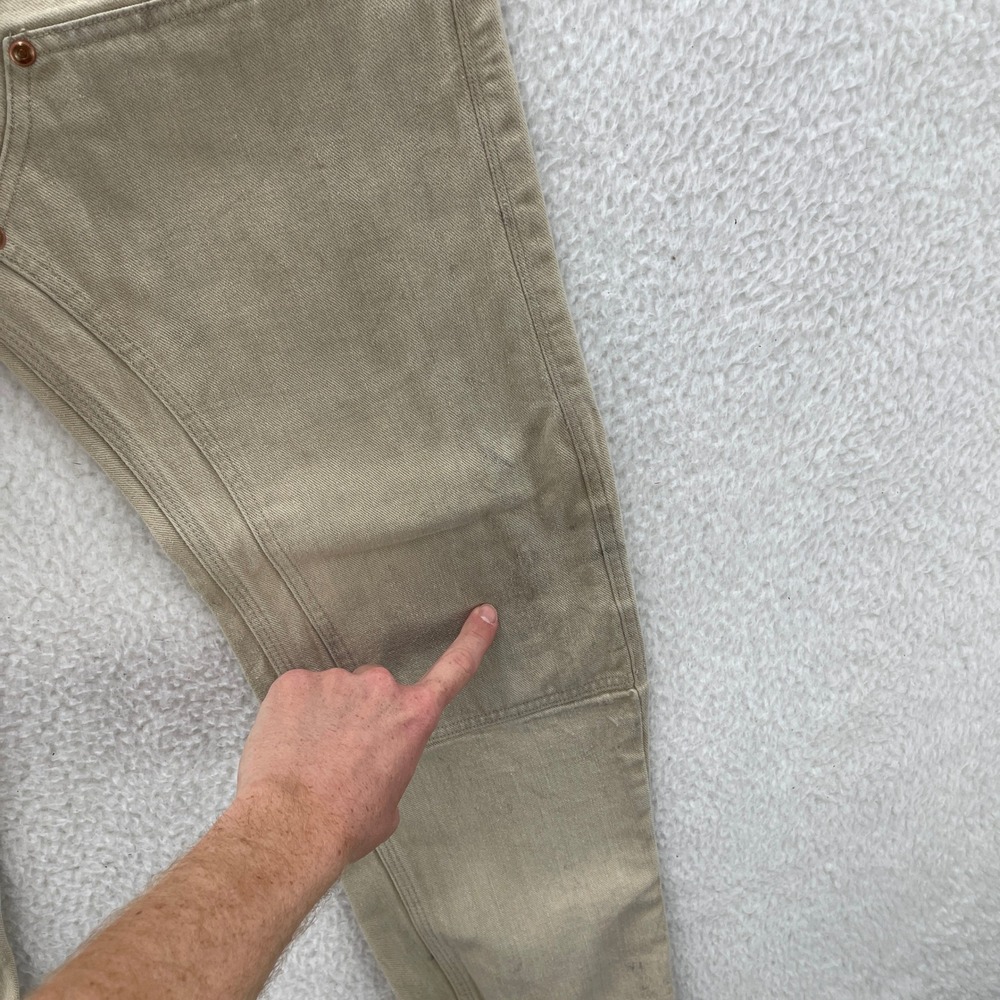 Grease Point Workwear Pants Mens 30x32* Beige Double Knee Selvedge Workwear USA - Picture 13 of 16